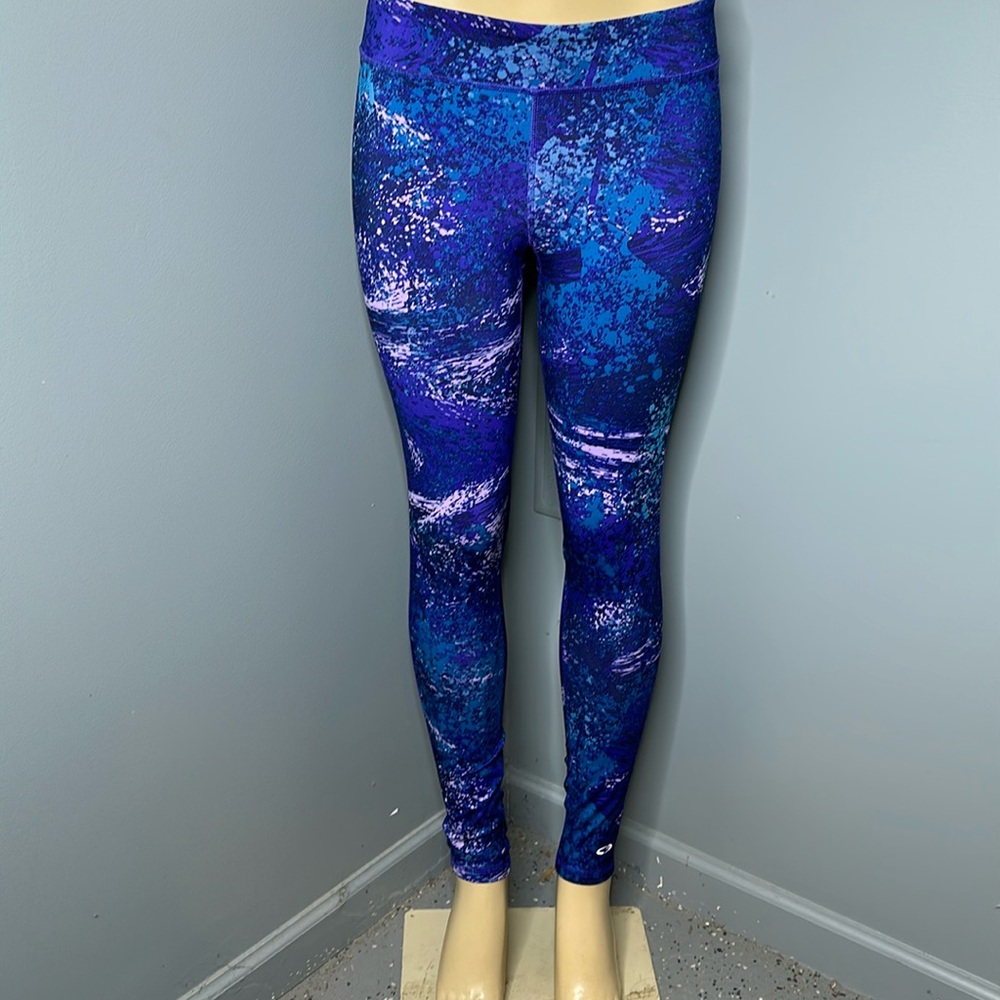 Champion Duodry high waisted leggings blue paint splatter size M